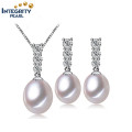 Ensemble de perles de bijoux en eau douce naturelle Ensemble de perles de 9-10mm AAA Drop Pearl